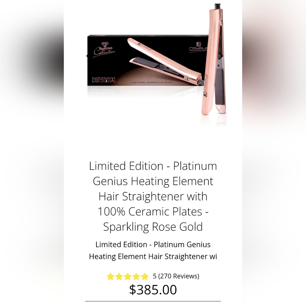 NIB Limited Edition - Platinum Genius Heating Element Hair Straightener - Picture 2 of 4
